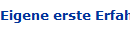 Eigene erste Erfahrungen